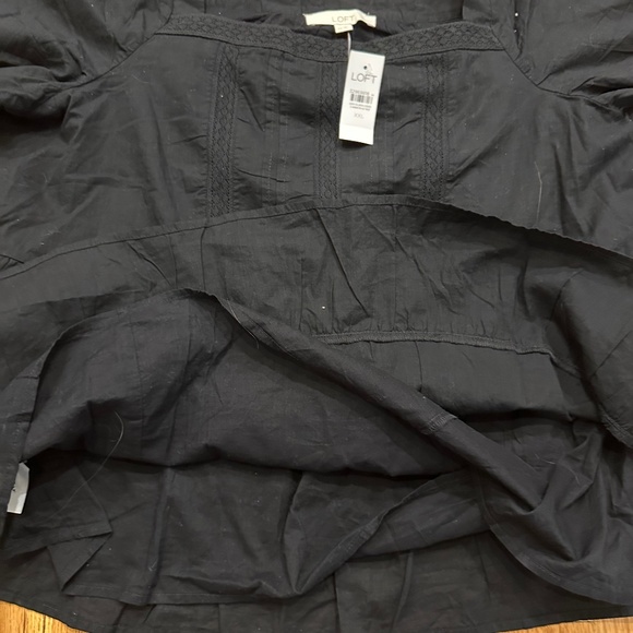 NWOT NEW LOFT Women's BLACK square neck Puff Sleeve Blouse Top size XXL - Picture 3 of 5